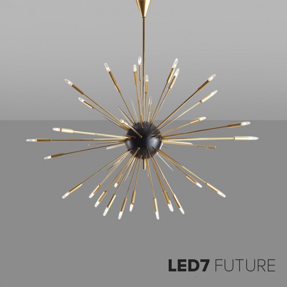 Loft Industry Modern - Gold and Black Sputnik